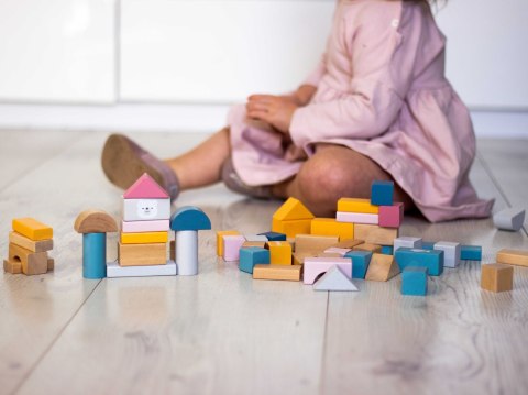 Viga Toys VIGA PolarB Zestaw drewnianych klocków w wiaderku - 60 elementów