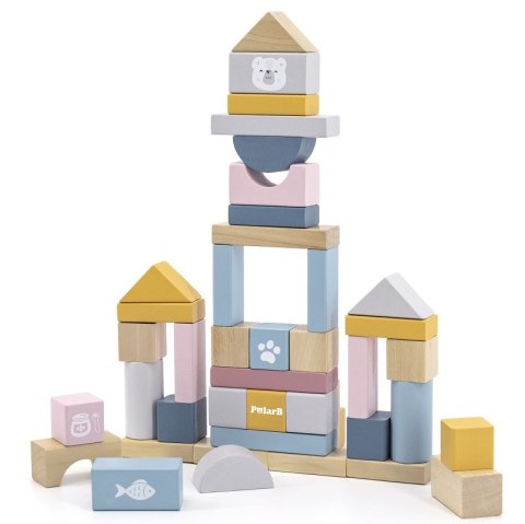Viga Toys VIGA PolarB Zestaw drewnianych klocków w wiaderku - 60 elementów