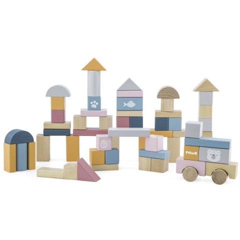 Viga Toys VIGA PolarB Zestaw drewnianych klocków w wiaderku - 60 elementów