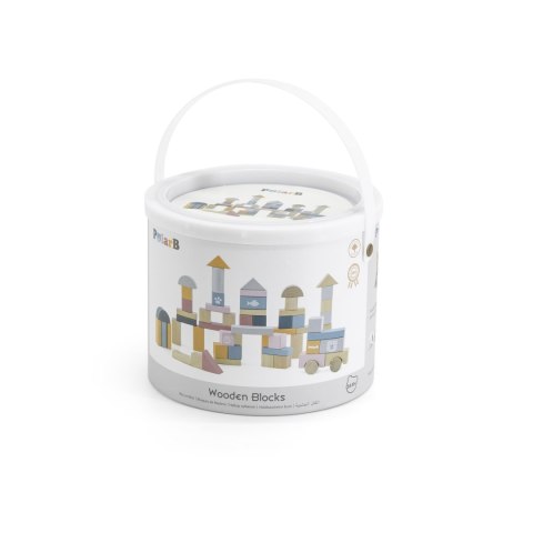 Viga Toys VIGA PolarB Zestaw drewnianych klocków w wiaderku - 60 elementów
