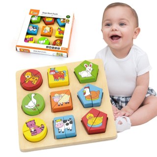 Viga Toys VIGA Puzzle Edukacyjne Drewniane Zwierzęta