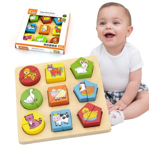 Viga Toys VIGA Puzzle Edukacyjne Drewniane Zwierzęta