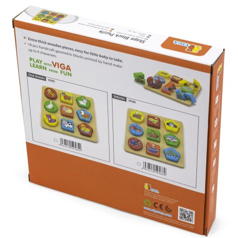 Viga Toys VIGA Puzzle Edukacyjne Drewniane Zwierzęta