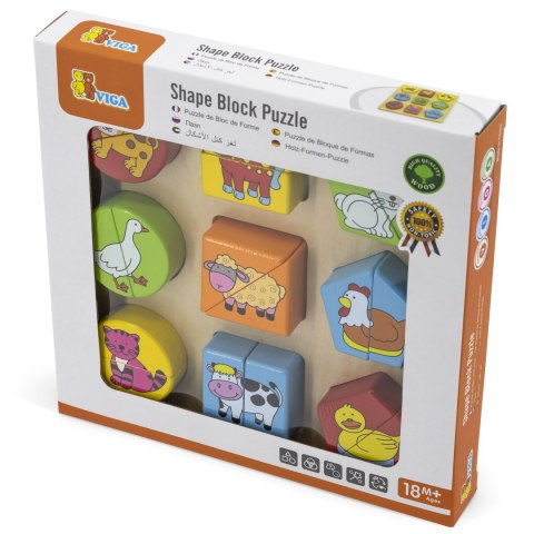 Viga Toys VIGA Puzzle Edukacyjne Drewniane Zwierzęta