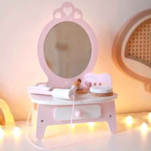 Classic World CLASSIC WORLD Drewniana Toaletka dla Dziewczynki z Lustrem + Prostownica 11 akc