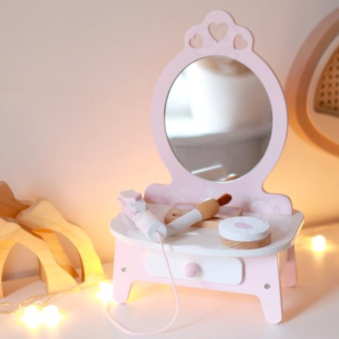 Classic World CLASSIC WORLD Drewniana Toaletka dla Dziewczynki z Lustrem + Prostownica 11 akc