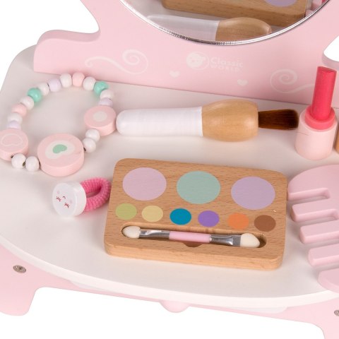 Classic World CLASSIC WORLD Drewniana Toaletka dla Dziewczynki z Lustrem + Prostownica 11 akc