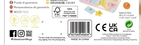 Classic World CLASSIC WORLD Układanka Puzzle Klocki Geometryczne 9 el.