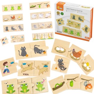 Viga Toys VIGA Drewniana Układanka Puzzle Dopasuj Czynności Zwierząt