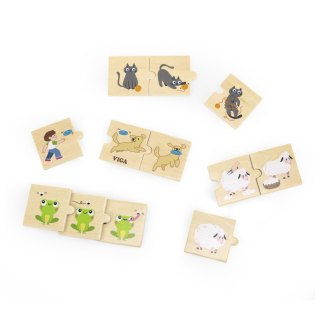 Viga Toys VIGA Drewniana Układanka Puzzle Dopasuj Czynności Zwierząt