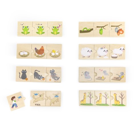 Viga Toys VIGA Drewniana Układanka Puzzle Dopasuj Czynności Zwierząt