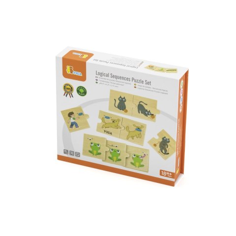 Viga Toys VIGA Drewniana Układanka Puzzle Dopasuj Czynności Zwierząt