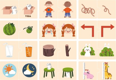 Viga Toys VIGA Drewniana Układanka Puzzle Przeciwieństwa