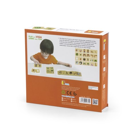 Viga Toys VIGA Drewniana Układanka Puzzle Przeciwieństwa