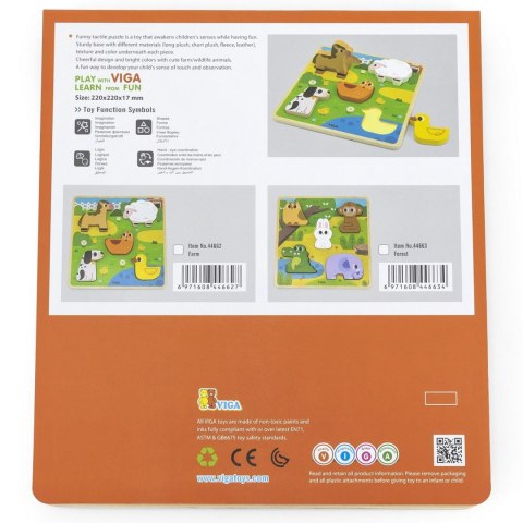 Viga Toys VIGA Drewniana Układanka Puzzle Zwierzątka Las do Dopasowania