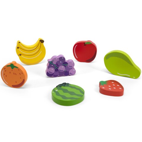 Viga Toys VIGA Drewniane Puzzle Układanka Montessori 2w1 Figurki Owoce
