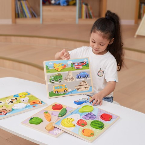 Viga Toys VIGA Drewniane Puzzle Układanka Montessori 2w1 Figurki Warzywa