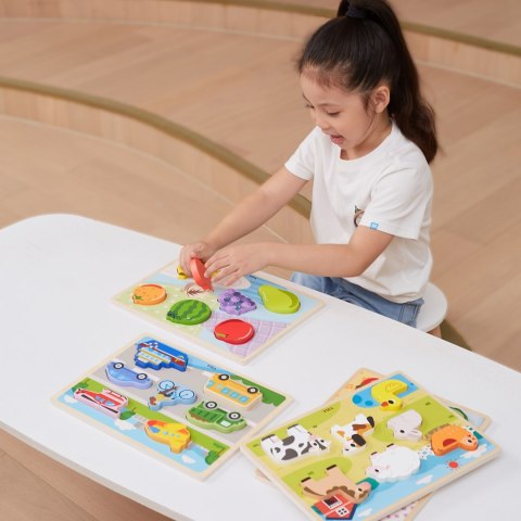 Viga Toys VIGA Drewniane Puzzle Układanka Montessori 2w1 Figurki Warzywa