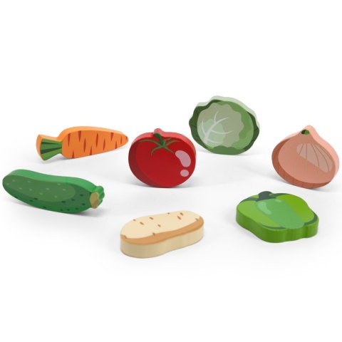 Viga Toys VIGA Drewniane Puzzle Układanka Montessori 2w1 Figurki Warzywa