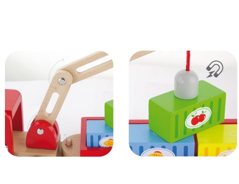 Viga Toys VIGA Drewniany Dźwig z kontenerami