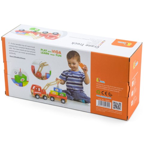 Viga Toys VIGA Drewniany Dźwig z kontenerami