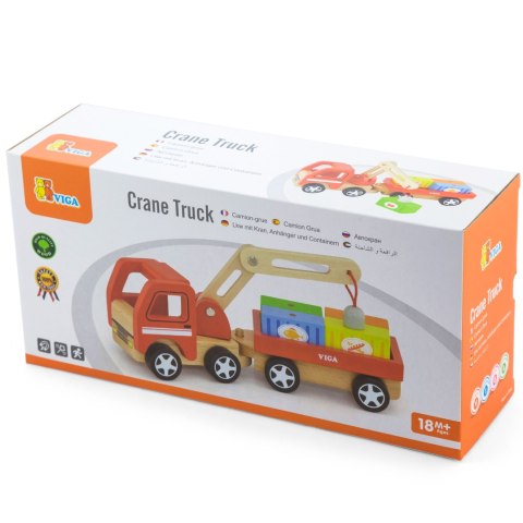 Viga Toys VIGA Drewniany Dźwig z kontenerami