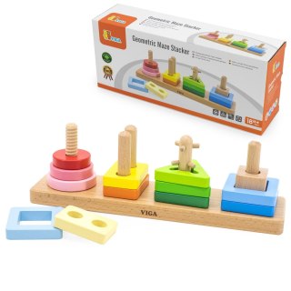 Viga Toys VIGA Drewniany Geometryczny Sorter Labirynt