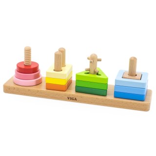 Viga Toys VIGA Drewniany Geometryczny Sorter Labirynt