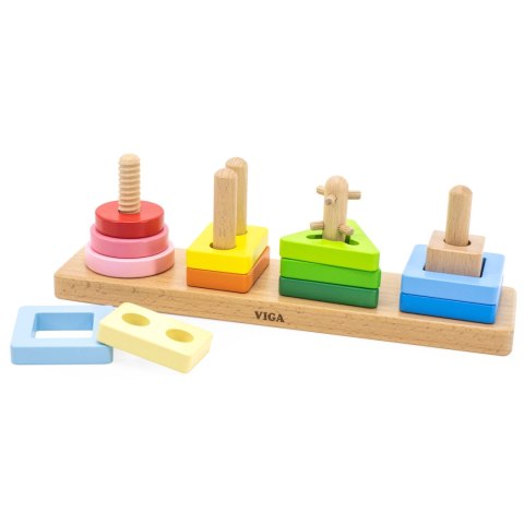 Viga Toys VIGA Drewniany Geometryczny Sorter Labirynt