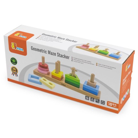 Viga Toys VIGA Drewniany Geometryczny Sorter Labirynt