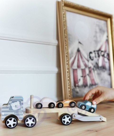 Viga Toys VIGA PolarB Drewniana laweta z samochodzikami Montessori