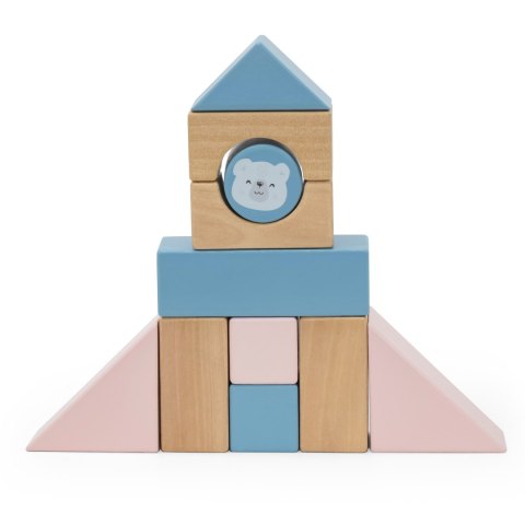 Viga Toys VIGA PolarB Drewniany Wózek do Ciągnięcia + Klocki 21 el.