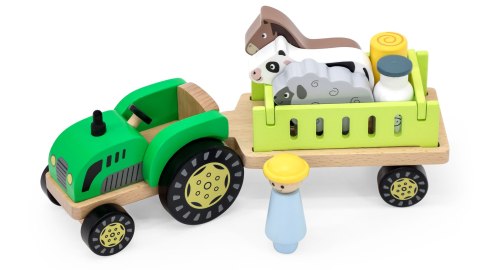 Viga Toys VIGA Traktor Drewniany Zwięrzatka Farma Zagroda