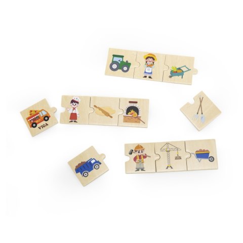Viga Toys VIGA Zestaw Drewniana Układanka Puzzle Dopasuj Zawody z Narzędziami