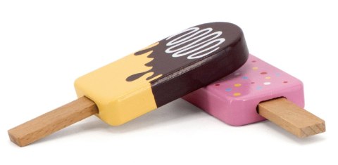 Viga Toys VIGA Zestaw Drewnianych Lodów na Patyku ze Stojakiem 6 szt.
