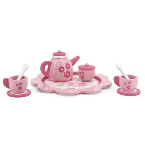 Viga Toys VIGA Zestaw Serwis do Herbaty i Kawy na Tacy 12 el.