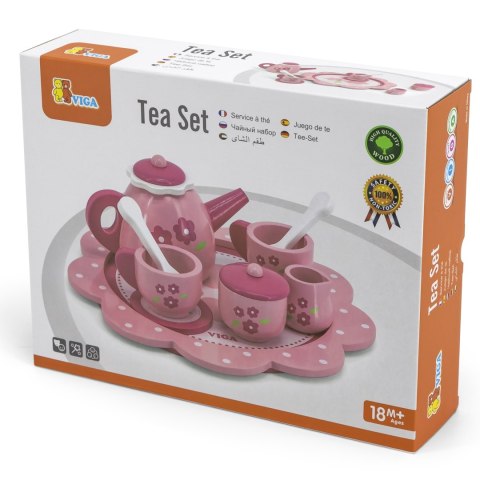 Viga Toys VIGA Zestaw Serwis do Herbaty i Kawy na Tacy 12 el.