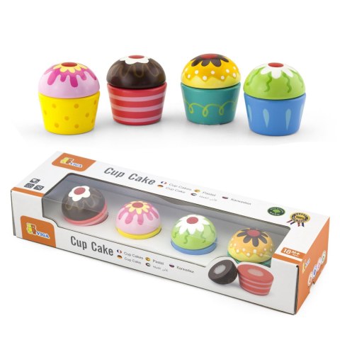 Viga Toys Viga Drewniane Ciasteczka Babeczki 4szt