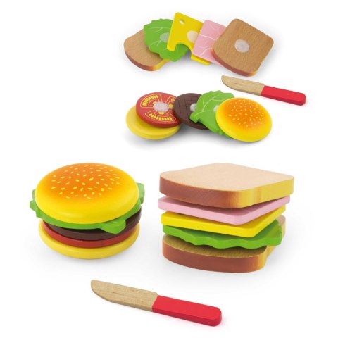Viga Toys Viga Zestaw Do Krojenia Hamburger i Kanapka