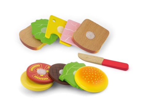 Viga Toys Viga Zestaw Do Krojenia Hamburger i Kanapka