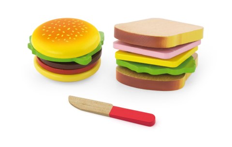 Viga Toys Viga Zestaw Do Krojenia Hamburger i Kanapka