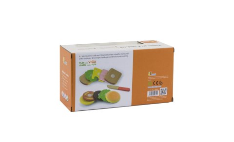 Viga Toys Viga Zestaw Do Krojenia Hamburger i Kanapka