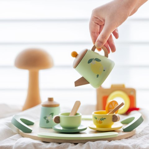 Classic World CLASSIC WORLD Drewniany Zestaw do Herbaty 14 el.