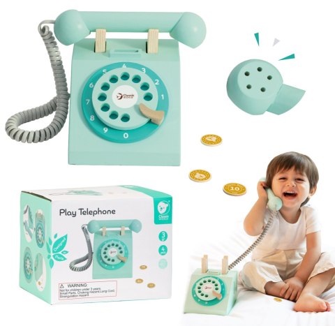 Classic World CLASSIC WORLD Klasyczny Drewniany Telefon dla Dzieci 4 el.