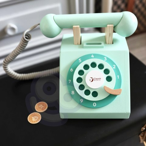 Classic World CLASSIC WORLD Klasyczny Drewniany Telefon dla Dzieci 4 el.