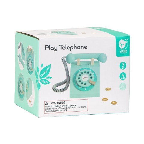 Classic World CLASSIC WORLD Klasyczny Drewniany Telefon dla Dzieci 4 el.
