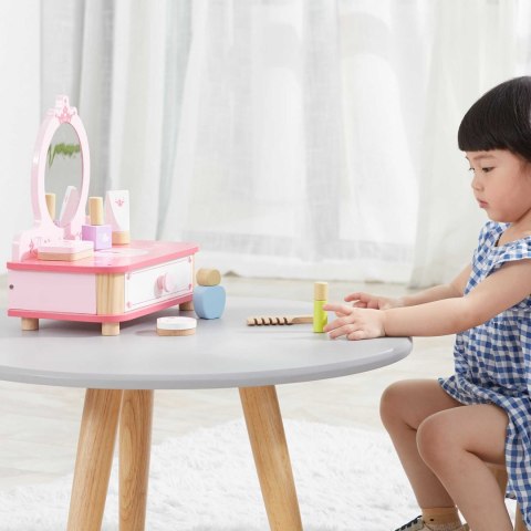Viga Toys VIGA Drewniana Toaletka Różowa Do Makijażu z Lustrem + Akcesoria