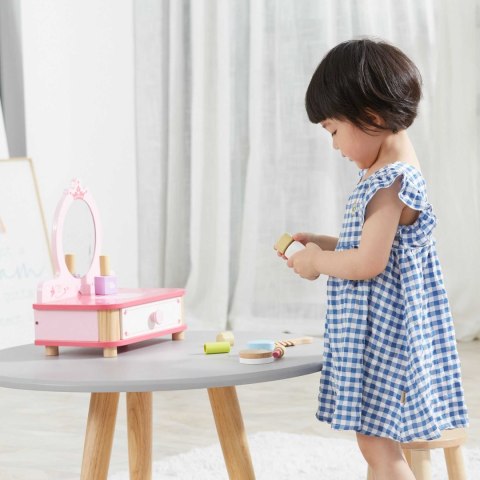 Viga Toys VIGA Drewniana Toaletka Różowa Do Makijażu z Lustrem + Akcesoria