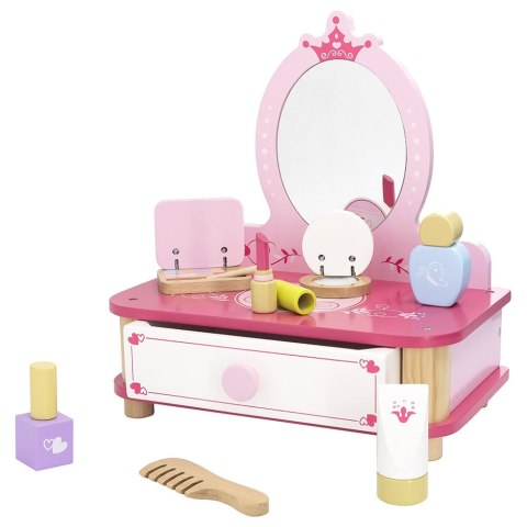 Viga Toys VIGA Drewniana Toaletka Różowa Do Makijażu z Lustrem + Akcesoria