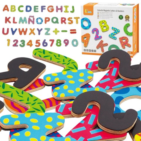 Viga Toys VIGA Drewniany Zestaw Magnetyczny Literki i cyferki